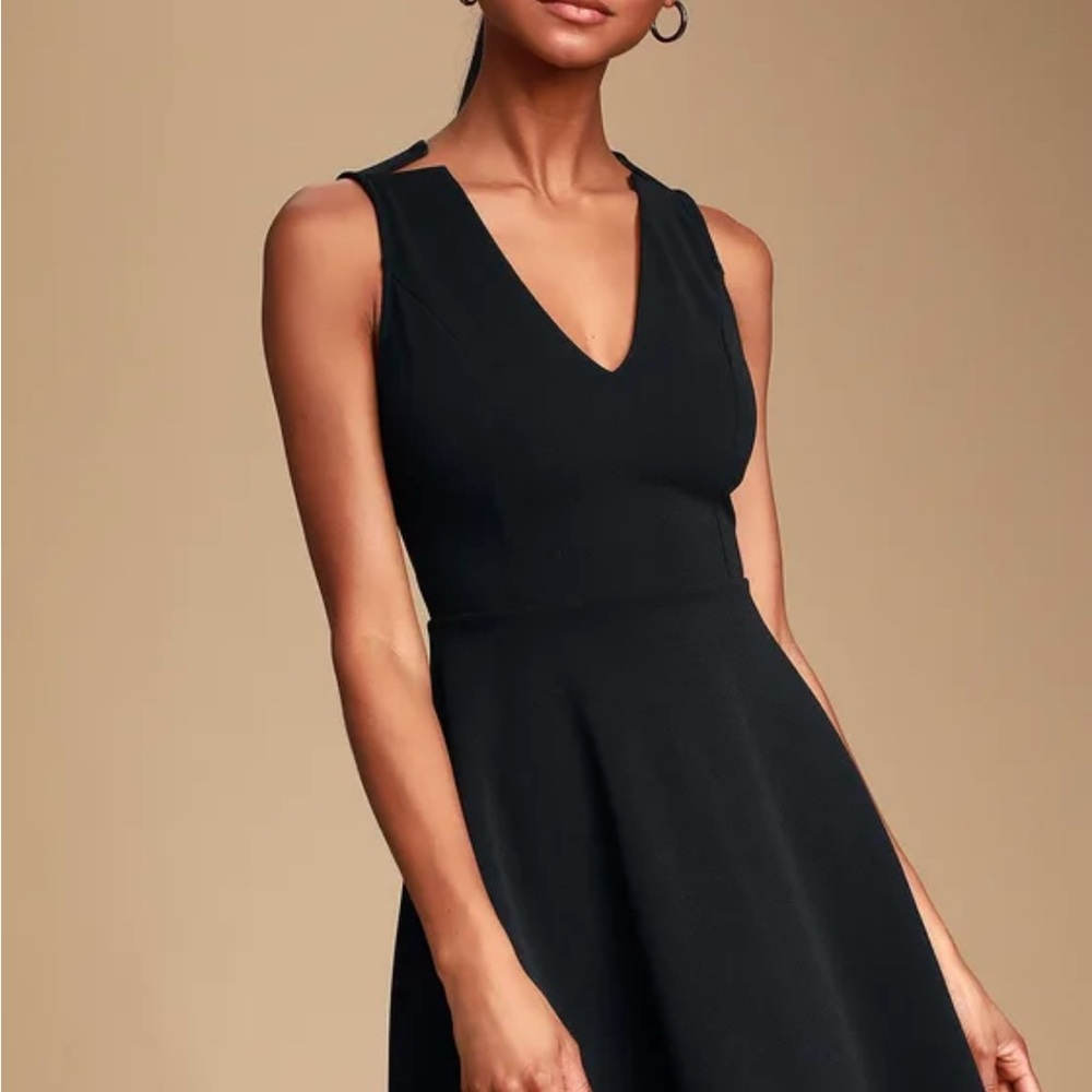 Lulus garcia Black Sleeveless skater Dress medium